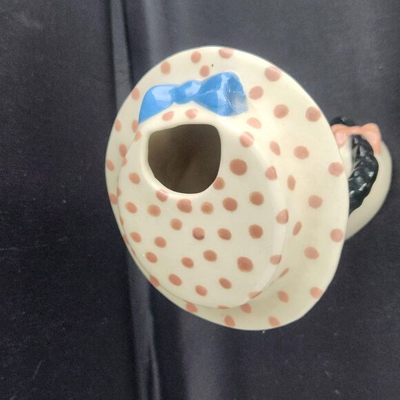 Becky Head Vase Ceramic Arts Studio Blue Pigtails Girl Teen Flower Holder VTG - Picture 6 of 8